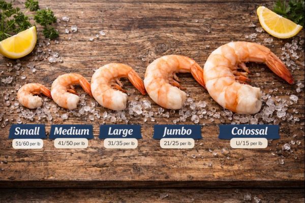 سایز های میگو