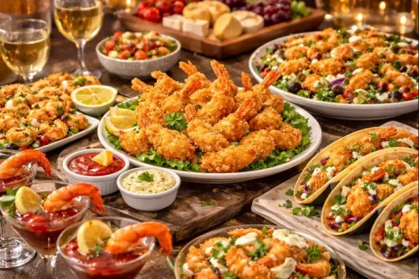 ۱۰ غذای خوشمزه با میگو برای مهمانی‌ها